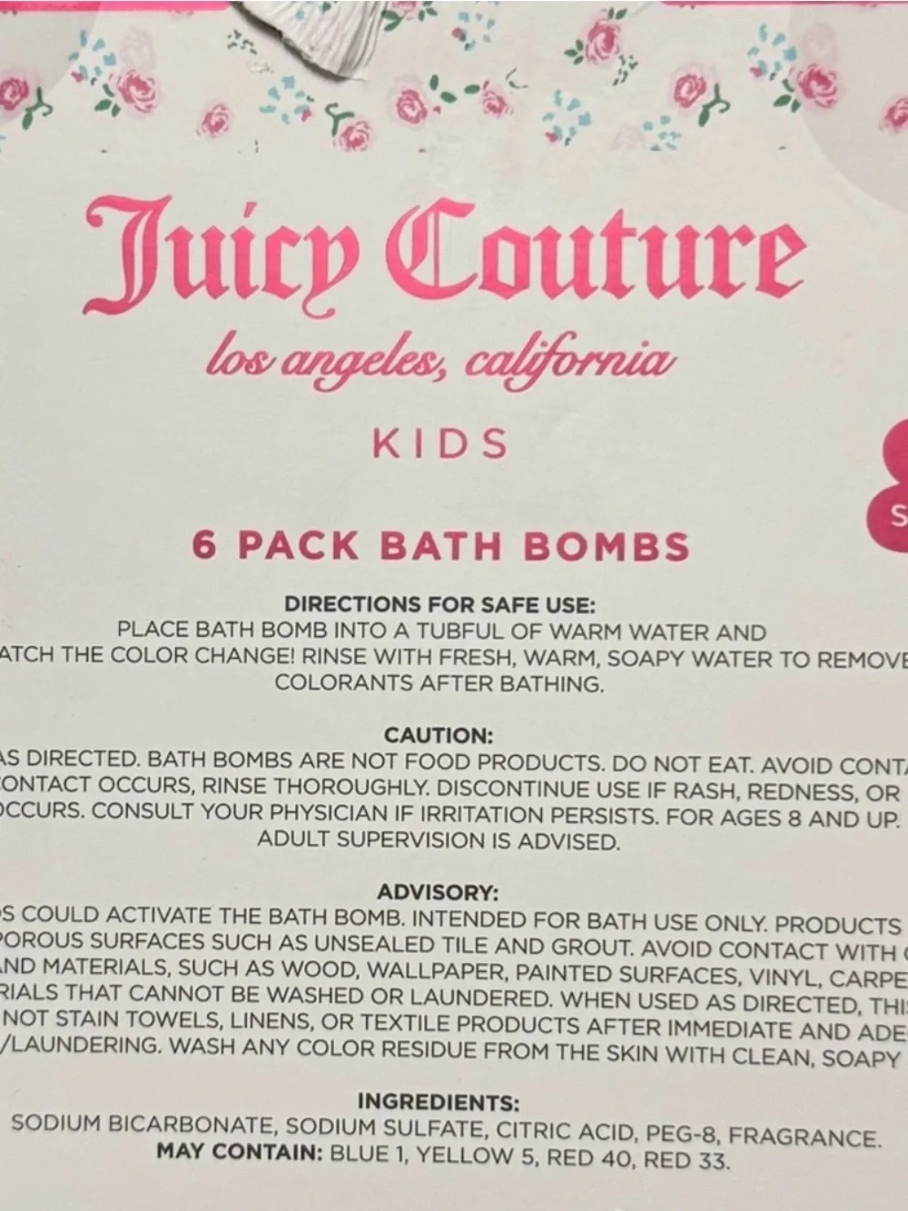 Juicy Couture Kids 6 Bath Bombs -Rose Scented